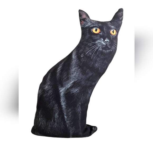 Black Cat Plush Pillow - Picture 1 of 4